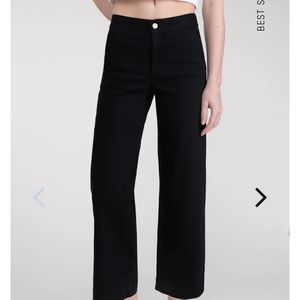 Oak + Fort cropped twill wide leg pant